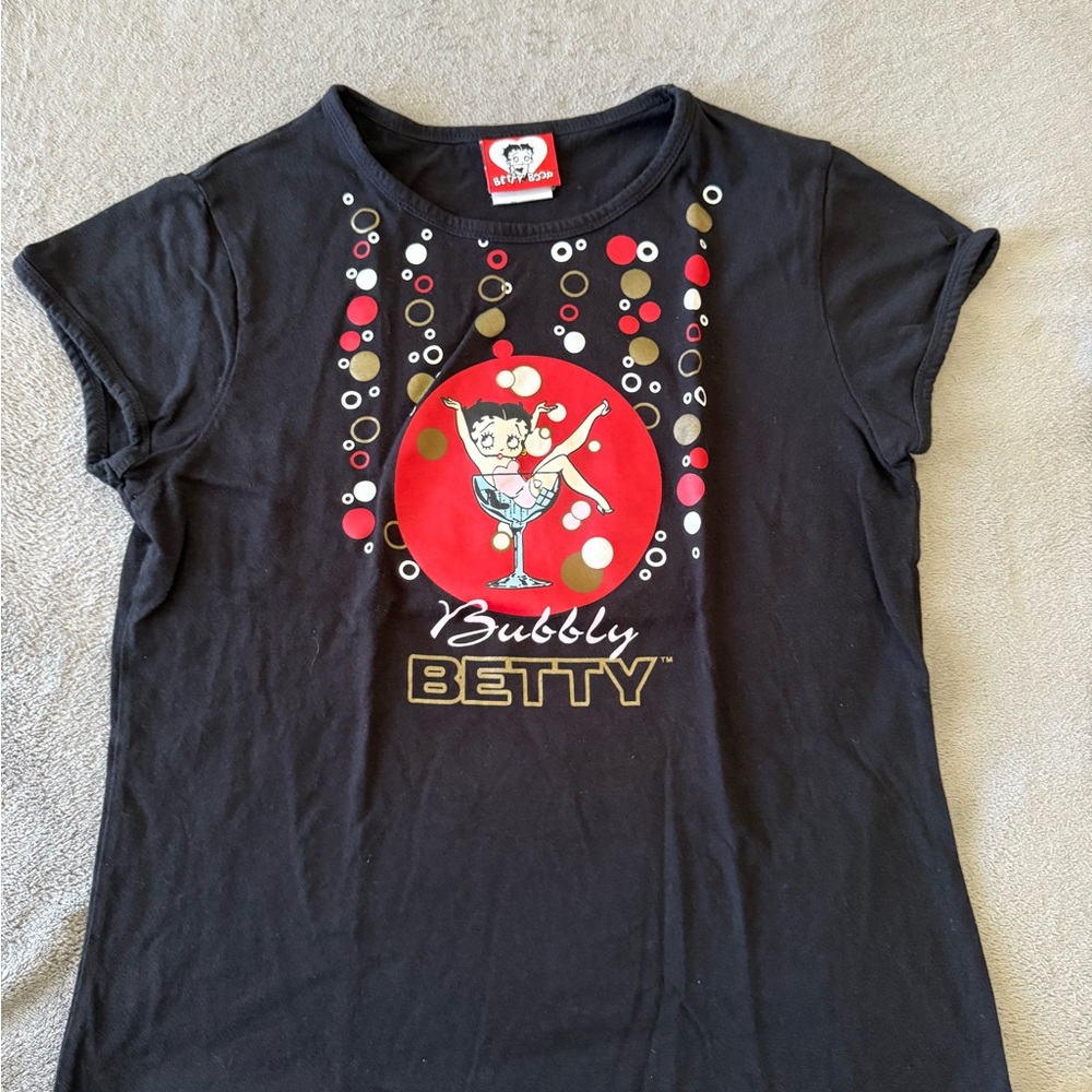 Betty Boop shirt black size youth womens 8 yrs old